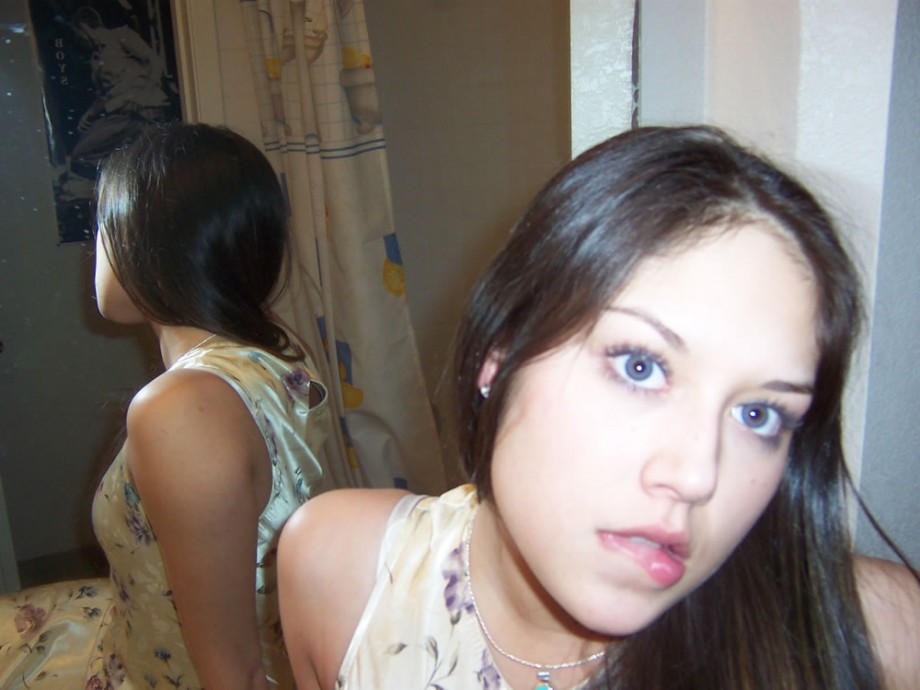 Young girlfriend possing at home