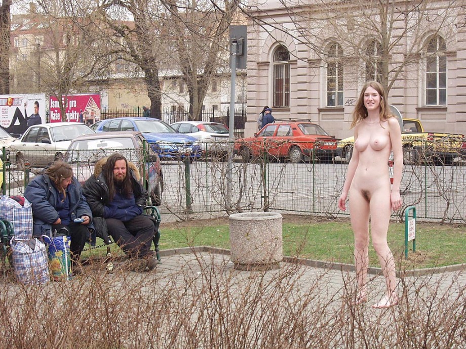 Naked girl at public 01