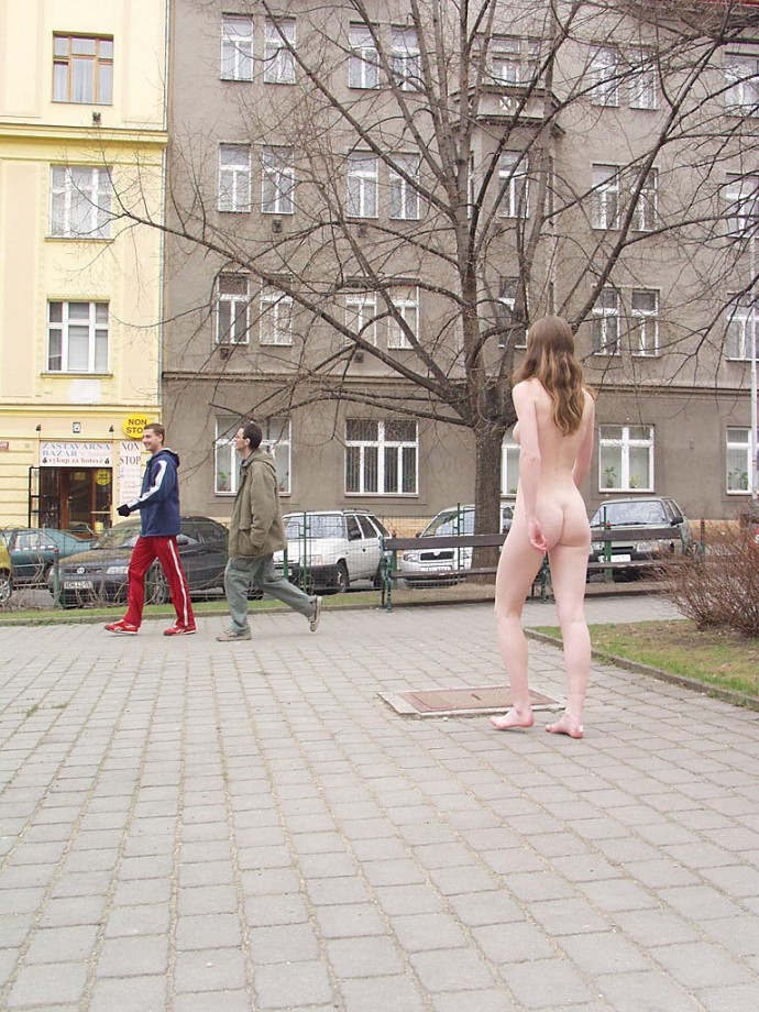 Naked girl at public 01