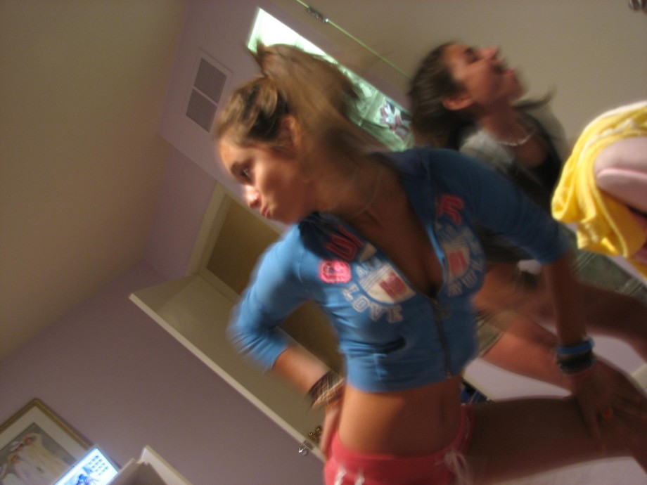 Lesbian - two young girls making fun