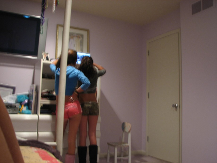 Lesbian - two young girls making fun