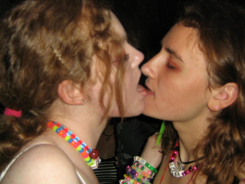 Lesbian - two young girls making fun