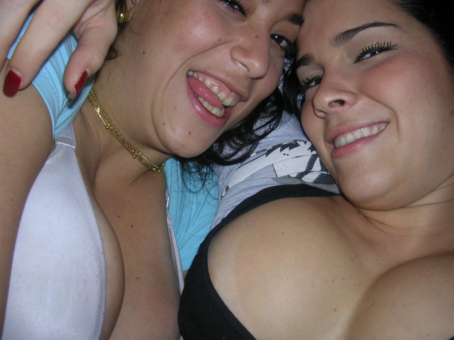 Lesbian - two young girls making fun