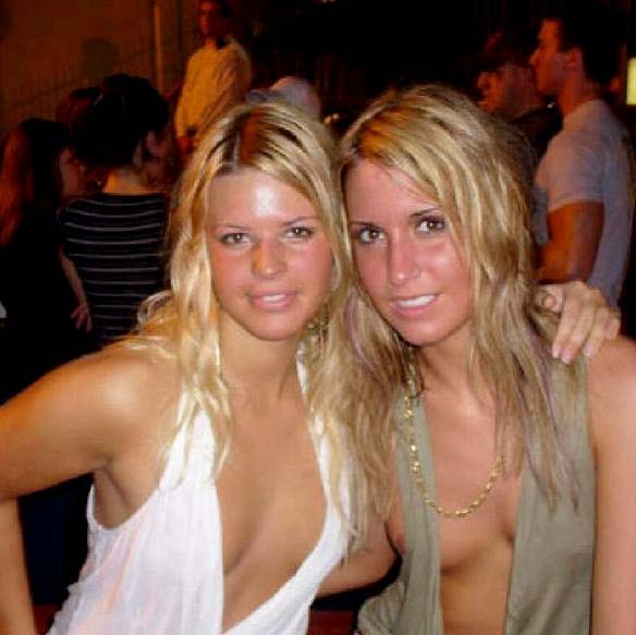 Young girls flashing at party