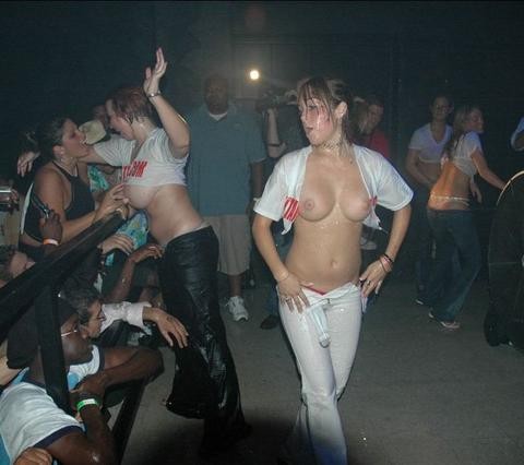 Young girls flashing at party