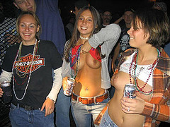 Young girls flashing at party