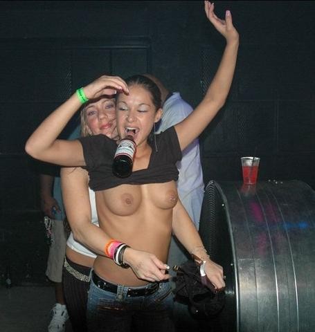 Young girls flashing at party