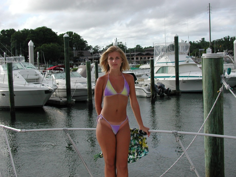 Blond girl - holiday on boat