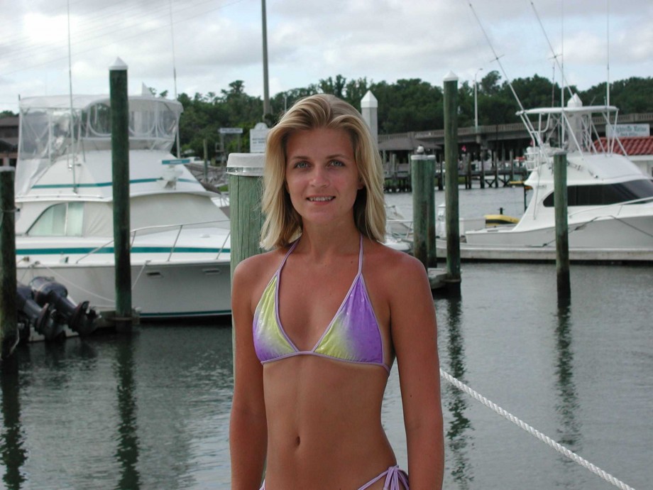 Blond girl - holiday on boat