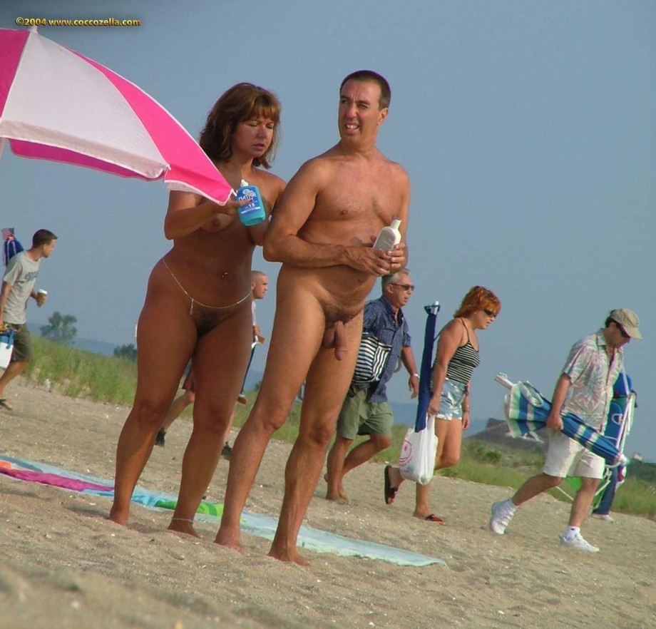 Nudist couples in public