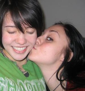 Cute college teen girls having some fun 