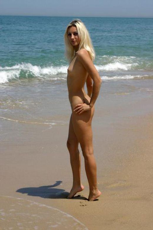 Cute blonde on nude beach 