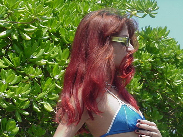 Redhead on a nude beach 