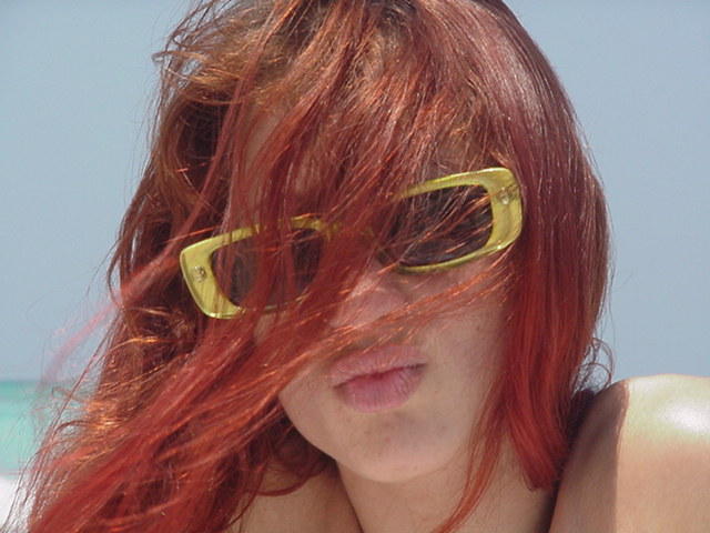 Redhead on a nude beach 