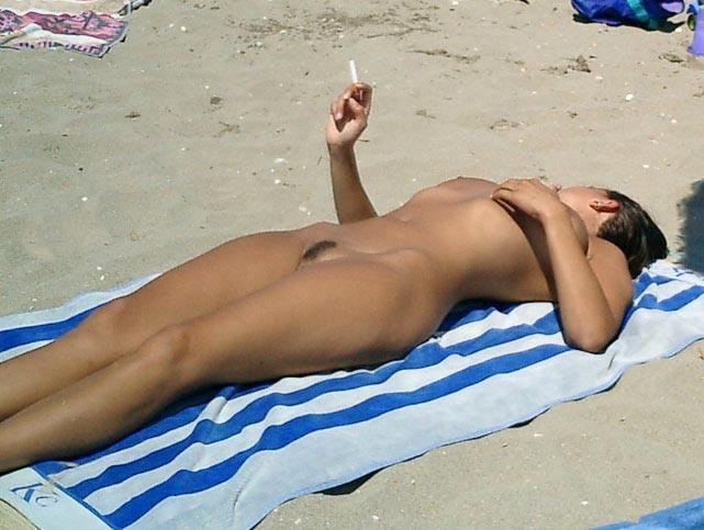 Naked on the beach 