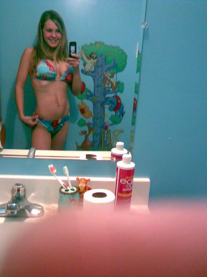 Young blond self shot and her big boobs