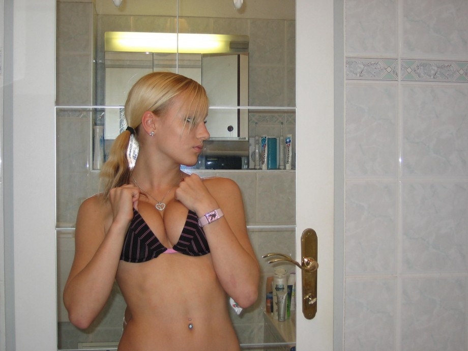 German blond girlfriend homemade stripping