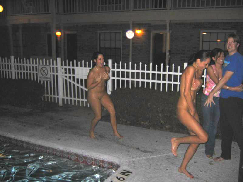 Night party & young girls in a pool 02