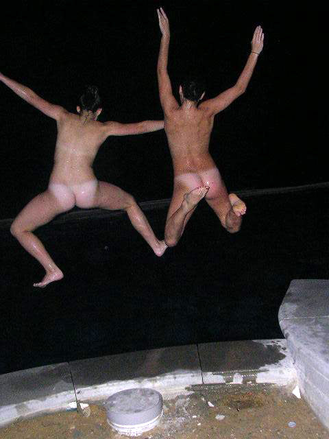 Night party & young girls in a pool 02