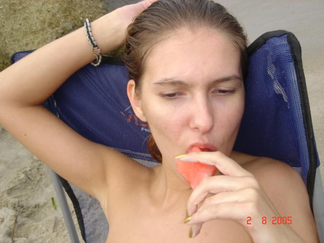 Young amateurs girl at beach