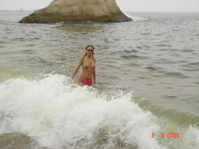 Young amateurs girl at beach