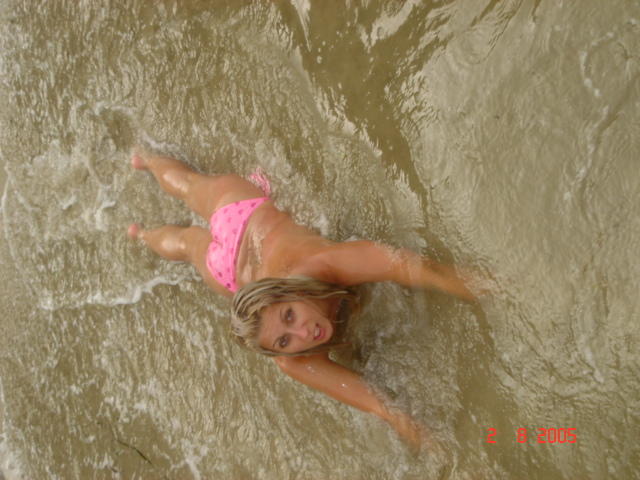 Young amateurs girl at beach