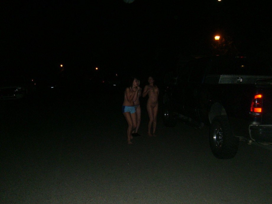 3 amateur girls -drunk and naked outdoor 