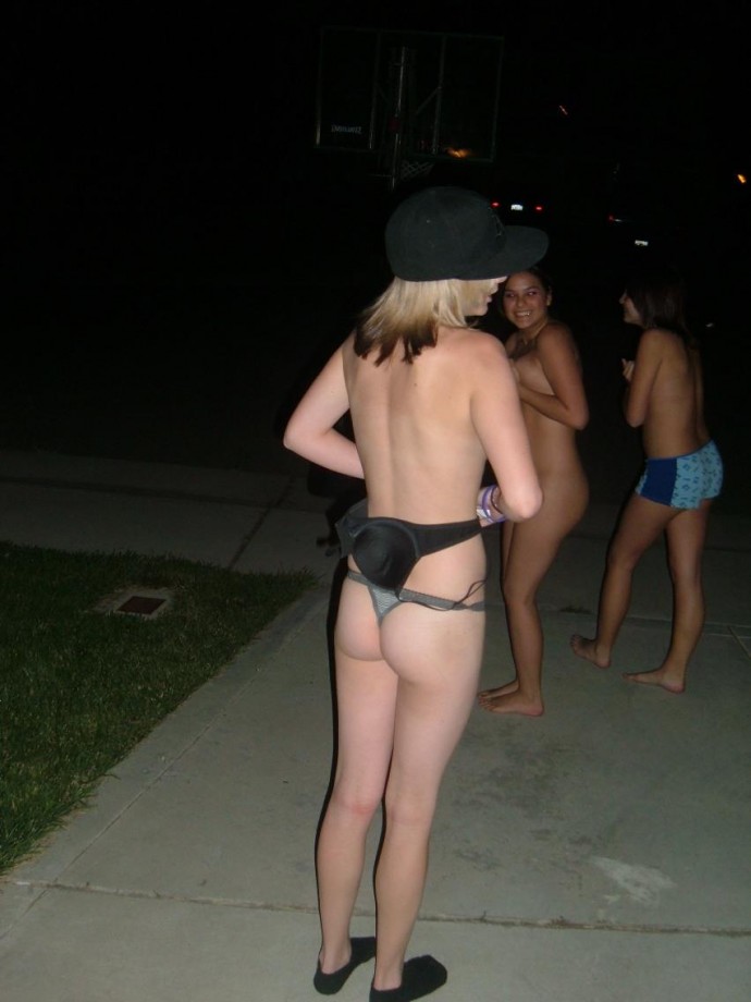 3 amateur girls -drunk and naked outdoor 