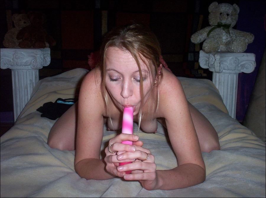 Drung girl with dildo