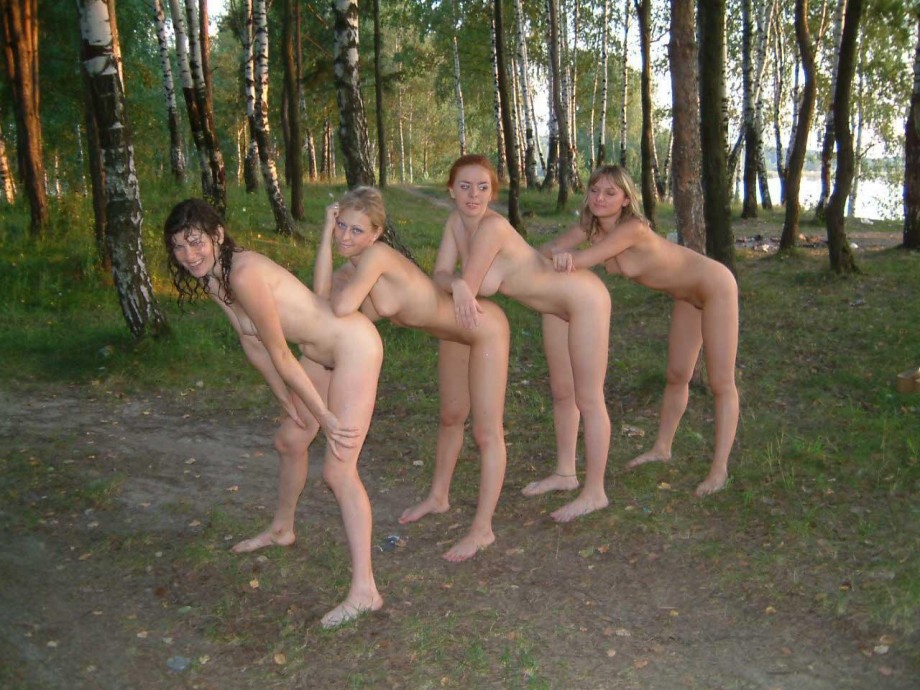 4 russians teens naked in the forest 20 