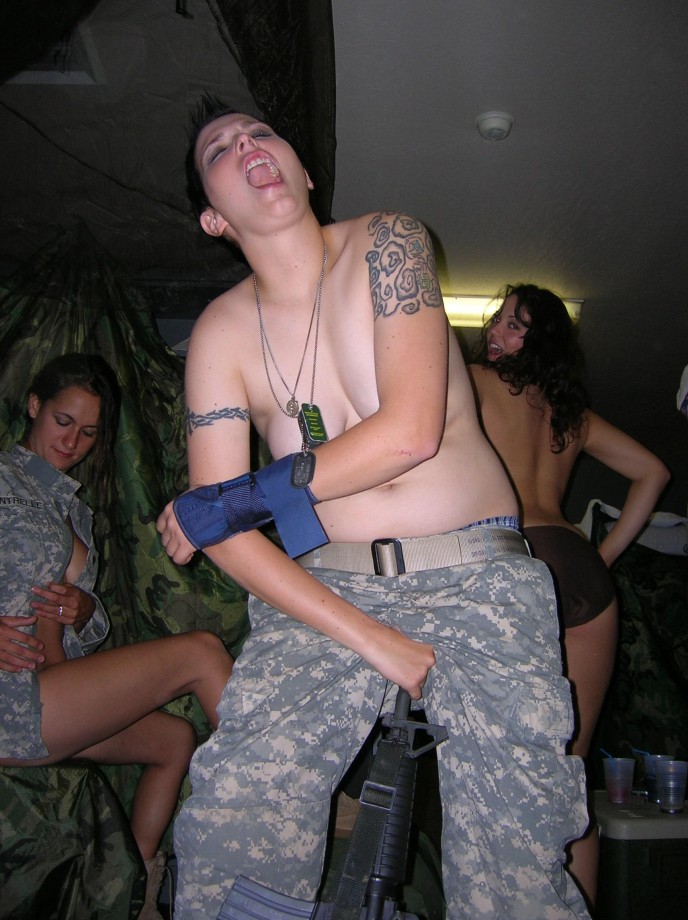 Sexy cute young soldier girls caught naked 