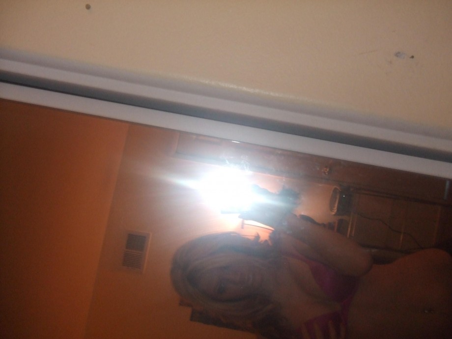 Blonde takes pics of herself and masturbation,too