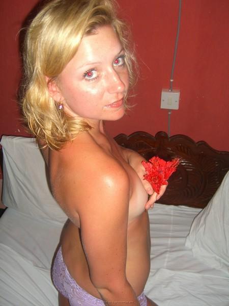 Blond girl with small tits