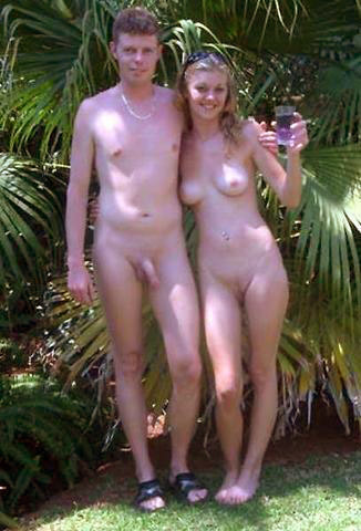 Young nudist couple at beach no.01