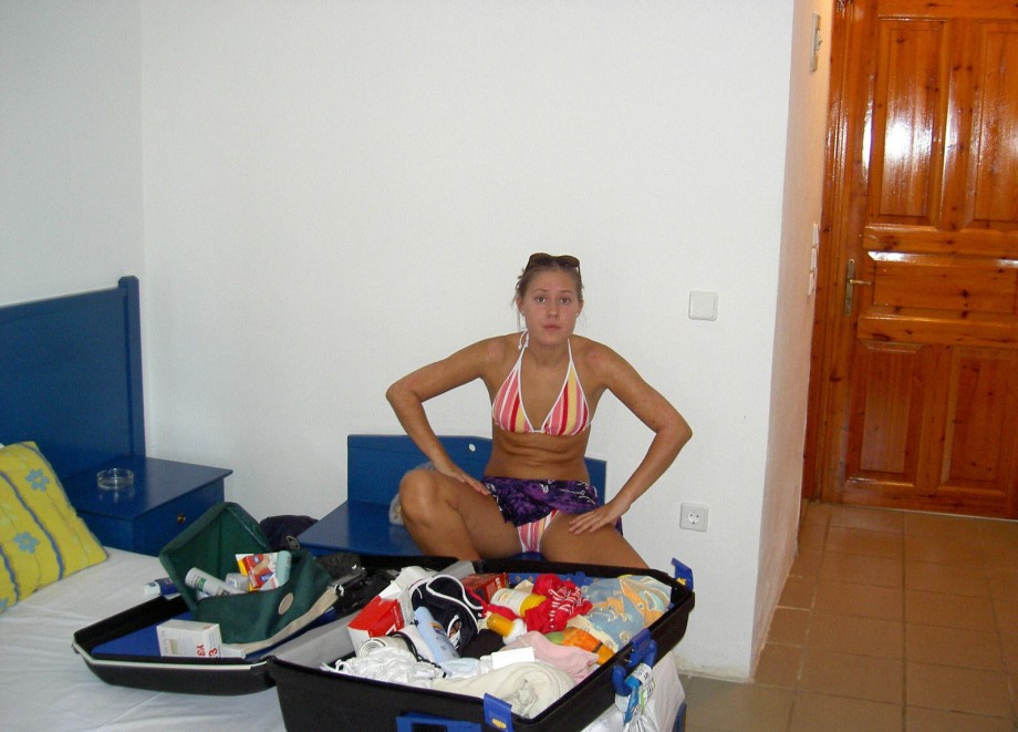 Teen blond girl on holiday  at the beach