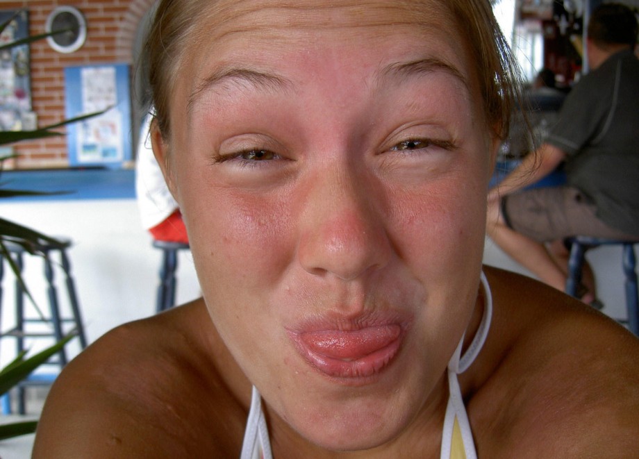 Teen blond girl on holiday  at the beach