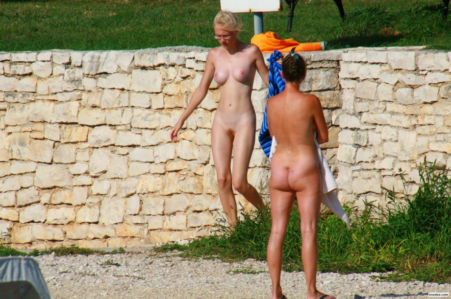 Perfect blond danish teen on nudist beach 