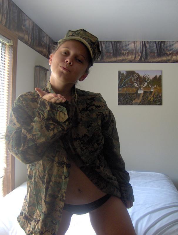 Young soldier girls caught naked - military - army