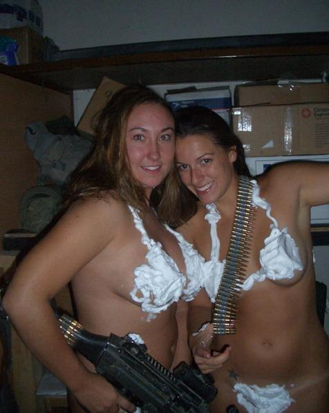 Young soldier girls caught naked - military - army