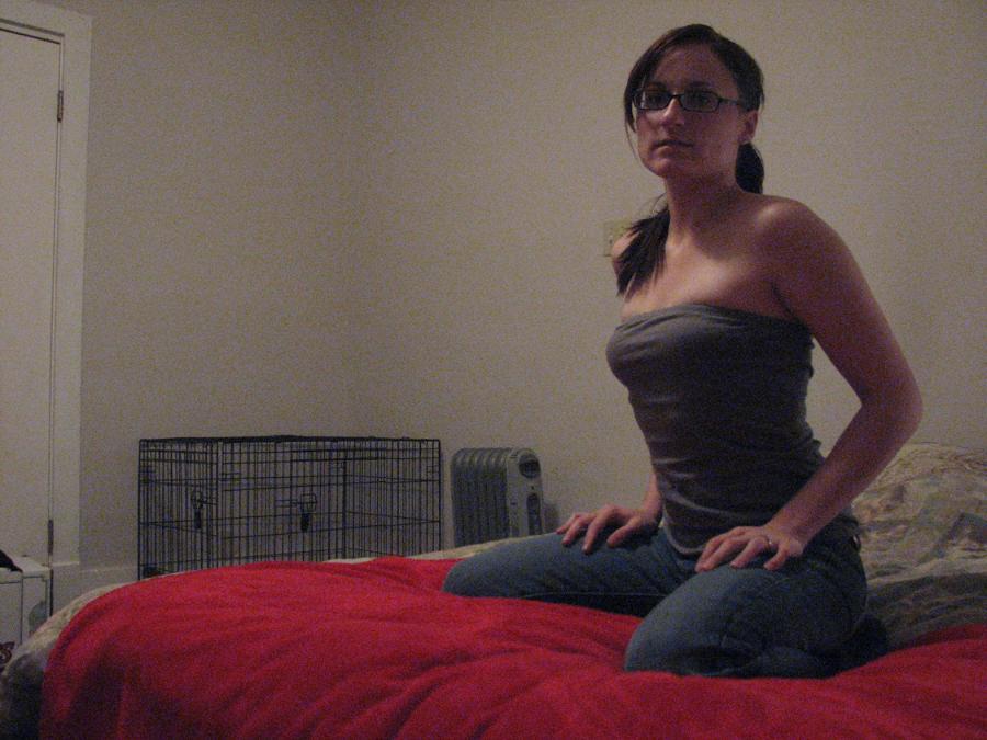 Sexy wife with glasses in panties 