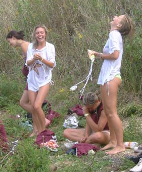 College initiations: wet games. part 1. 