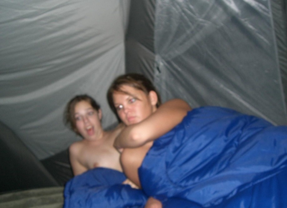 Girls camping