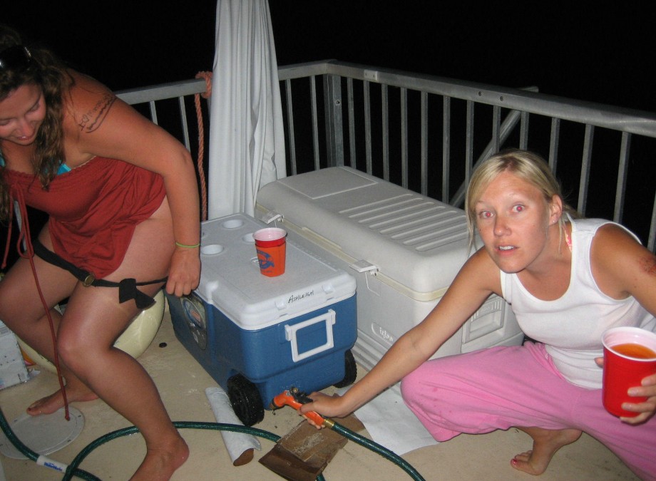 Amateur girls on boat holiday 