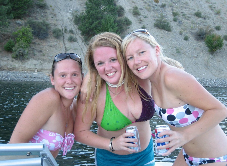 Amateur girls on boat holiday 