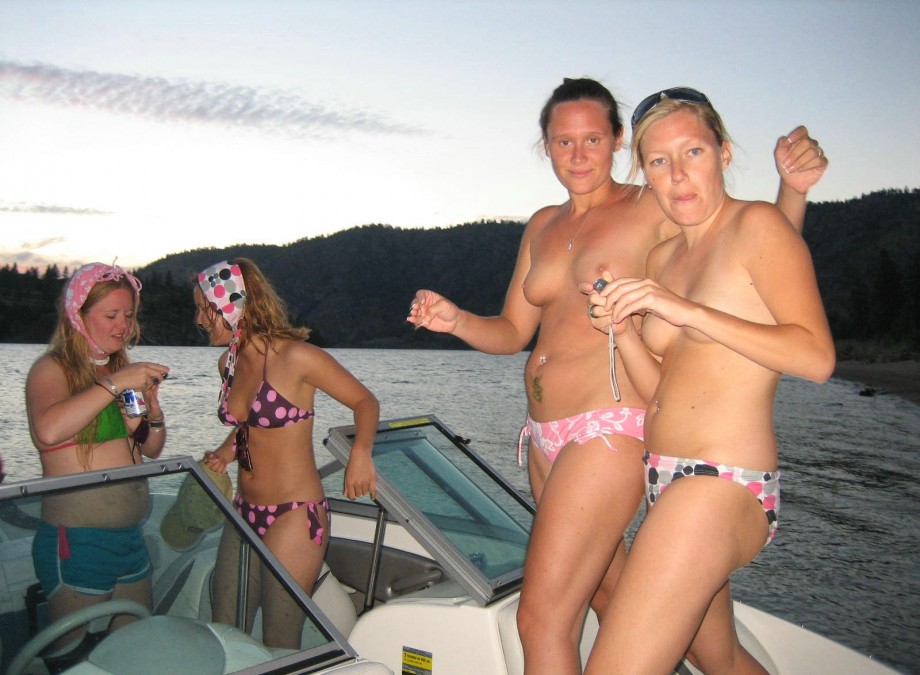 Amateur girls on boat holiday 