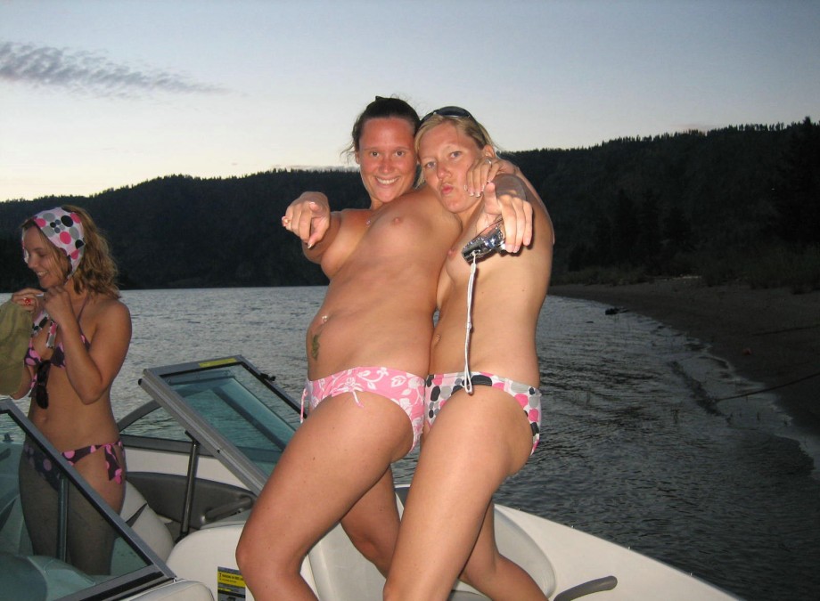 Amateur girls on boat holiday 