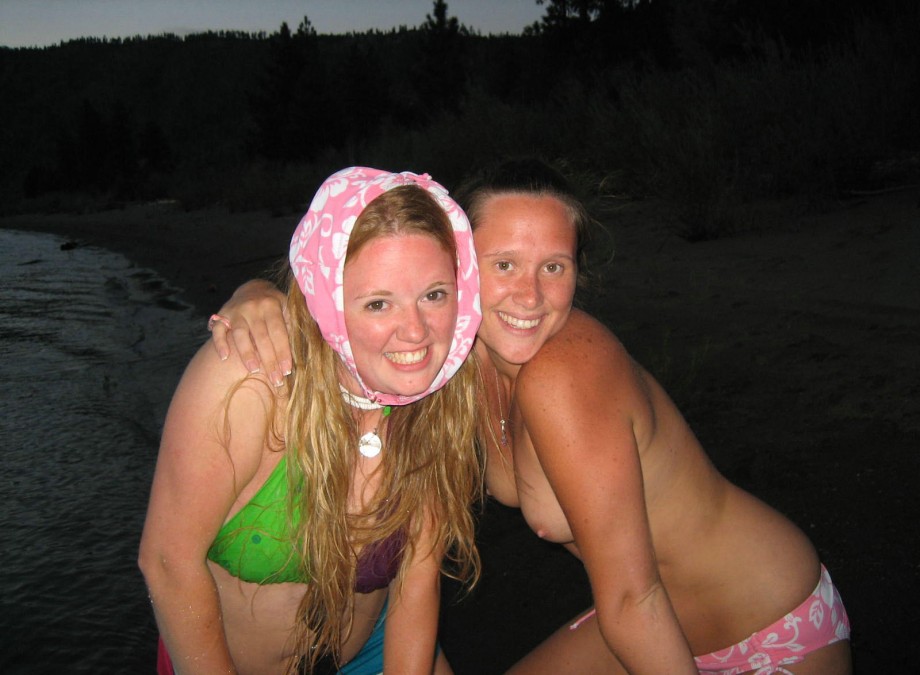 Amateur girls on boat holiday 