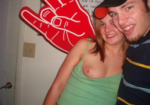 Party flashing tits and pussy