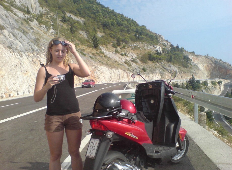 Nice girlfriend on vacation in croatia 