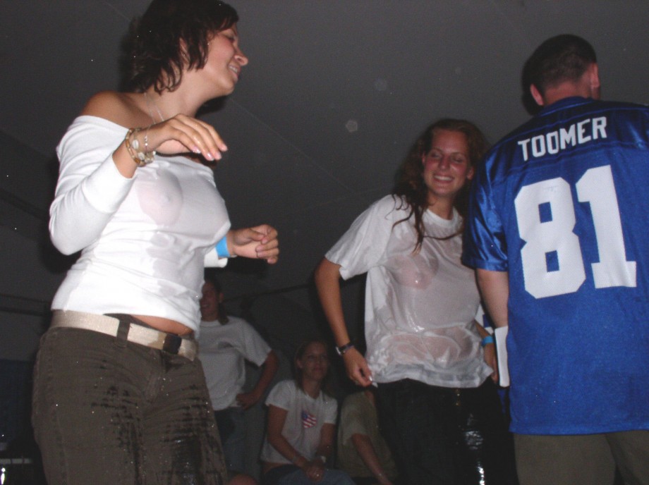 College initiations - wet t-shirt competition